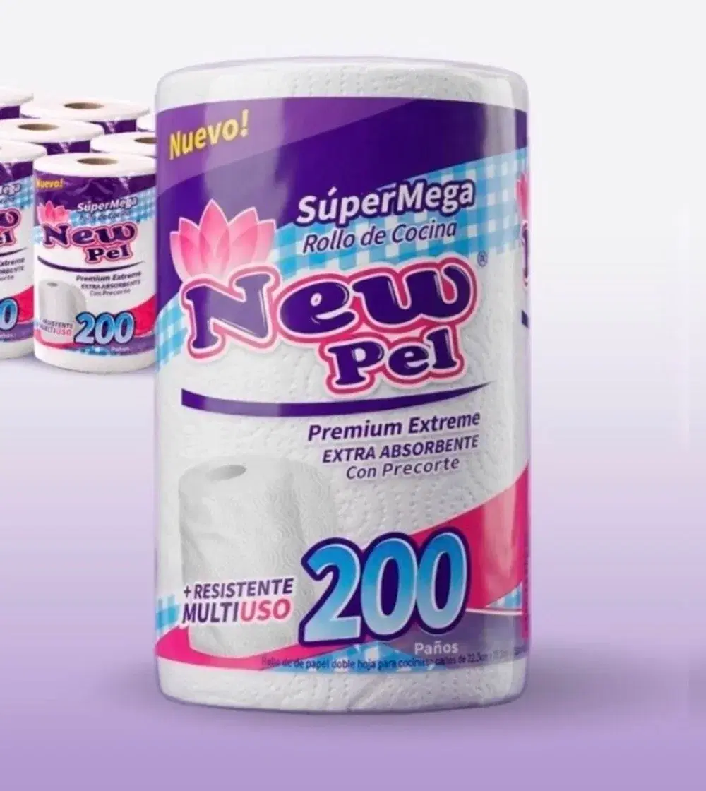 Rollo de cocina New Pel SúperMega Premium Extreme de 200 paños